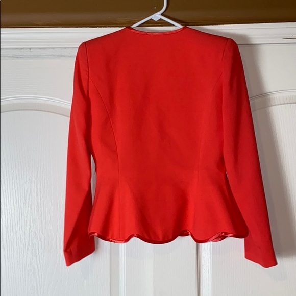 80s VINTAGE RIMINI RED CUT OUT BLAZER BLOUSE TOP - Picture 5 of 5